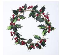 Triflora Acrylic Crystal Holly Berry Mini Christmas Wreath/Candle Ring 14cm