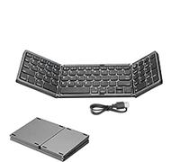 Trifold Keyboard - Wireless Three-fold Keyboard, Multi-Device Foldable Keyboard | Compact Multi-System Foldable Keyboard for Smartphone, Laptop and Tablet