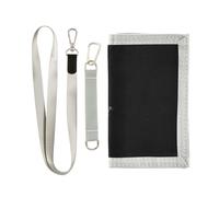 Trifold Nylon Wallet, Unisex Slim Purse With Key hook Chain ID Credit Card Case Holder for Bills Crash 9.05x4.92 inch Print Guitar With Smoke