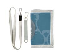 Trifold Nylon Wallet, Unisex Slim Purse With Key hook Chain ID Credit Card Case Holder for Bills Crash 9.05x4.92 inch Print Narwhal Unicorn Fish Under Sea Water