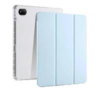 Trifold PU Leather Case Suitable For Huawei Honor Magicpad 2 12.3" ROD2-W09 With Pen Holder Clear Soft TPU Back Stand Cover(Sky blue)