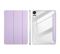 Trifold PU Leather Stand Case Suitable For Huawei MatePad 12X / MatePad Air 12 2024 12inch Acrylic Clear Back Hard Cover(Purple,MatePad 12X 2024)