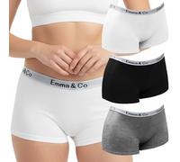 Trifolium 3 Pack Women's Cotton Boy Shorts Underwear Black,White,Grey UK 18-20 Factory Label XL (6289-3pk-XL-BK-WT-GY)