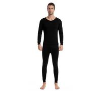 Trifolium Men's Warmth Thermal Underwear Set Winter Base Layer Top & Bottom Ultra Soft Long Johns Pant Sets Black Factory Label XXL UK 41-43 (TM1710M-XXL-BK)