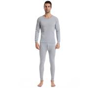Trifolium Men's Warmth Thermal Underwear Set Winter Base Layer Top & Bottom Ultra Soft Long Johns Pant Sets Light Grey Factory Label 4XL UK 47-49 (TM1710M-4XL-LGY)