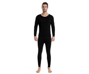 Trifolium Men's Warmth Thermal Underwear Set Winter Base Layer Top & Bottom Ultra Soft Long Johns Pant Sets Black Factory Label XXL UK 41-43 (TM1710M-XXL-BK)