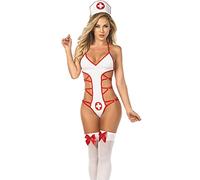 Trifolium Women Ladies Lingerie Naughty Exciting Nurse Uniform Cosplay Costume Set Dress Party Outfit Nurse Sexy Lingerie Erotic Costume Uniform Sleeping Wear (Style 4282, UK 8)