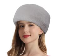 TRIFOLIUM Women's Faux Fur Headband - Fluffy, Fleece Lined, One Size, Winter Outdoor Accessory Silver Faux Rabbit One Size (HDB6387-One Size-Rabbit-LGY)