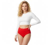 Trifolium Women's High Waisted Seamless Knickers Red UK 8-10 Factory Label M (STV8057-M-RD)