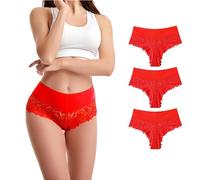 Trifolium Women's Low Waist French Knickers 3 Pack (Red Red Red) UK 6-8 Factory Label XS (8114-3P-XS-RD-RD-RD-T4)