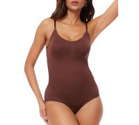 Trifolium Women's Seamless Shapewear Bodysuit - Tummy Control Slimming Body Shaper with Adjustable Straps Coffee Factory Label L (3026-L-BW)