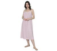 Trifolium Women's Turkish Cotton Sleeveless Nightdress: Elegant Floral Elegance Pink UK 08-10 Factory LabelM (NT013-M-PK)