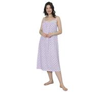 Trifolium Women's Turkish Cotton Sleeveless Nightdress: Elegant Floral Elegance Purple UK 16-18 Factory LabelXXL (NT013-XXL-PP)