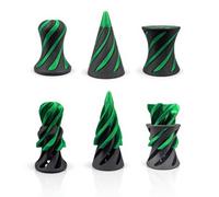 Triformia 3Pcs Impossible Fidget Toys, 3D Printed Spiral Design, ADHD Autism Sensory Stress Relief Desk Toys, Unique Gifts for Kids & Adults (Candy Gem Green & Black)