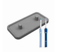 Triformia Eco Electric Toothbrush Holder - Sustainable Cornstarch PLA Bathroom Stand - Holds 2 Toothbrushes - Compatible with Oral-B (Excludes iO7, iO8, iO9) (Grey, Double)