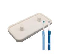 Triformia Eco Electric Toothbrush Holder - Sustainable Cornstarch PLA Bathroom Stand - Holds 2 Toothbrushes - Compatible with Oral-B (Excludes iO7, iO8, iO9) (White, Double)