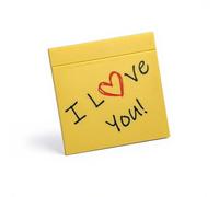 Triformia - Permanent Love Note, Magnetic Post-It Style Message Plaque, Eco-Friendly & Made in UK, Yellow or White, Romantic Gift for Girlfriend, Boyfriend, Anniversary, Valentine’s Day (Yelllow)