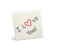 Triformia - Permanent Love Note, Magnetic Post-It Style Message Plaque, Eco-Friendly & Made in UK, Yellow or White, Romantic Gift for Girlfriend, Boyfriend, Anniversary, Valentine’s Day (White)