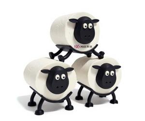Triformia Sheep Toilet Roll Holder - Novelty Toilet Roll Holder with Hilarious Design, Premium 3D Printed Eco-Friendly PLA, Modular Stackable Storage, Easy Plug & Play Assembly