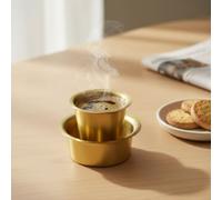 Trifri Traditional Brass Coffee Dabara Cup Set - Authentic South Indian Filter Coffee Tumbler & Bowl Set with Elegant Finish and Perfect Serving Proportions