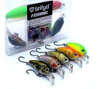 trifyd ® - Swimmer Trout Cranckbait 4 cm, Trout Box V2, Lure Fishing, Pack of 5 Fishing Lures