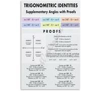 Trig Identities Supplementary Angles Proof Education Poster Aesthetic Posters & Prints on Metal Tin Sign Wall Art Poster Room Decor 6x8 Inch