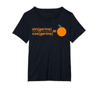Trig Identities Tangerine Funny Math Pun for Teachers T-Shirt, Women's Plus, Black, 6X