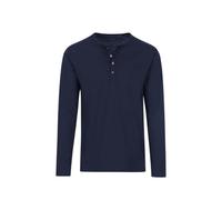 Trigema Men's Langarmshirt mit Knopfleiste Sweatshirt, Blue, L