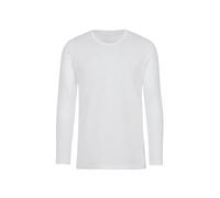 Trigema Men's Long Sleeve Shirt, White, XS