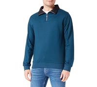 Trigema Men's sweatshirt with zip, sapphire, XL