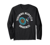 Trigeminal Neuralgia Awareness Hummingbird Sunflower Long Sleeve T-Shirt