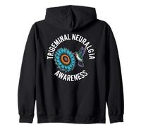 Trigeminal Neuralgia Awareness Hummingbird Sunflower Zip Hoodie