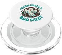 Trigeminal Neuralgia Boo Sheet Teal Ribbon Ghost Halloween PopSockets PopGrip for MagSafe