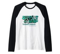 Trigeminal Neuralgia Support Squad Awareness Teal Ribbon Raglan Baseball Tee