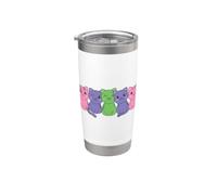 Trigender Flag Pride LGBTQ Cats Trigender cat Stainless Steel Insulated Tumbler