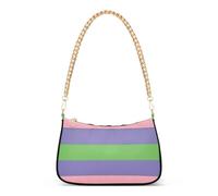 Trigender Pride Flag Sexual Identity Hobo Party Purse Women Handbag Medium Luxury Floral Shoulder Purses Zipper Closure