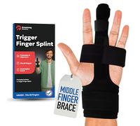 Trigger Finger Splint Finger Brace - Comfortable Finger Splints for Broken Fingers. Adjustable Aluminium Finger Straighter for Bent Mallet or Arthritic Finger Joints. Fits All Fingers (Small/Med)