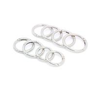 Trigger Spring Keyring Buckle 8pcs Zinc Alloy Spring O Rings Multicolor 10mm and 12.5mm(Antique Silver,10mm)