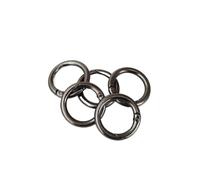 Trigger Spring Keyring Buckle 8pcs Zinc Alloy Spring O Rings Multicolor 10mm and 12.5mm(Black Nickel,12.5mm)