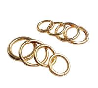 Trigger Spring Keyring Buckle 8pcs Zinc Alloy Spring O Rings Multicolor 10mm and 12.5mm(Gold,10mm)