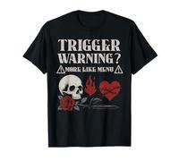 Trigger Warning Dark Romance Reader Spicy Bookish Merch Menu T-Shirt