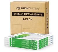 TRIGHTFILTERS 14x14x1 Air Filter 4 Pack, MERV 8 Pleated Dust Defense Air Filters Replacement Air Conditioner HVAC AC Furnace Filter, Durable and Lightweight
