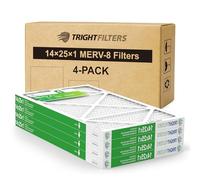 TRIGHTFILTERS 14x25x1 Air Filter 4 Pack, Durable MERV 8 Pleated Home HVAC AC Furnace Filters, Lightweight Compact Air Conditioner Filter Replacement