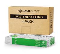 TRIGHTFILTERS 16x25x1 Air Filter 4 Pack, MERV 8 Pleated Dust Defense Air Filters Replacement Air Conditioner HVAC AC Furnace Filter, Durable and Lightweight