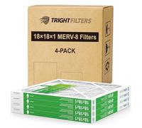 TRIGHTFILTERS 18x18x1 Air Filter 4 Pack, MERV 8 Pleated Dust Defense Air Filters Replacement Air Conditioner HVAC AC Furnace Filter, Durable and Lightweight