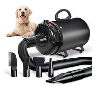 TRIGRAND Dog Hair Dryer Blaster Low Noise 3000W Pet Grooming Hair Dryer Temperature Heater with 4 Different Nozzles