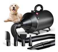 TRIGRAND Dog Hair Dryer Blaster Low Noise 3000W Pet Grooming Hair Dryer Temperature Heater with 4 Different Nozzles 281