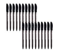 TriGrip Ballpoint Pens, BLACK, Medium Point (1.0mm), Pack of 20, Perfect Trio Grip, Smooth Biros Ball Pens, Everyday Pens for School Office Home Business Hospital Use, iZOFAX