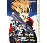 TRIGUN - ORIGINAL + STAMPEDE + STARGAZE + BADLANDS RUMBLE /w Dual Audio