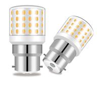 TRIJZHOU B22 Small LED Bayonet Light Bulbs Equivalent 60W 70W, 806 Lumens, Warm White 3000K, 6W B22 Bayonet Lamp Non-Dimmable, Energy Saving Bulb for Wall Lamp, Ceiling Light, Pack of 2